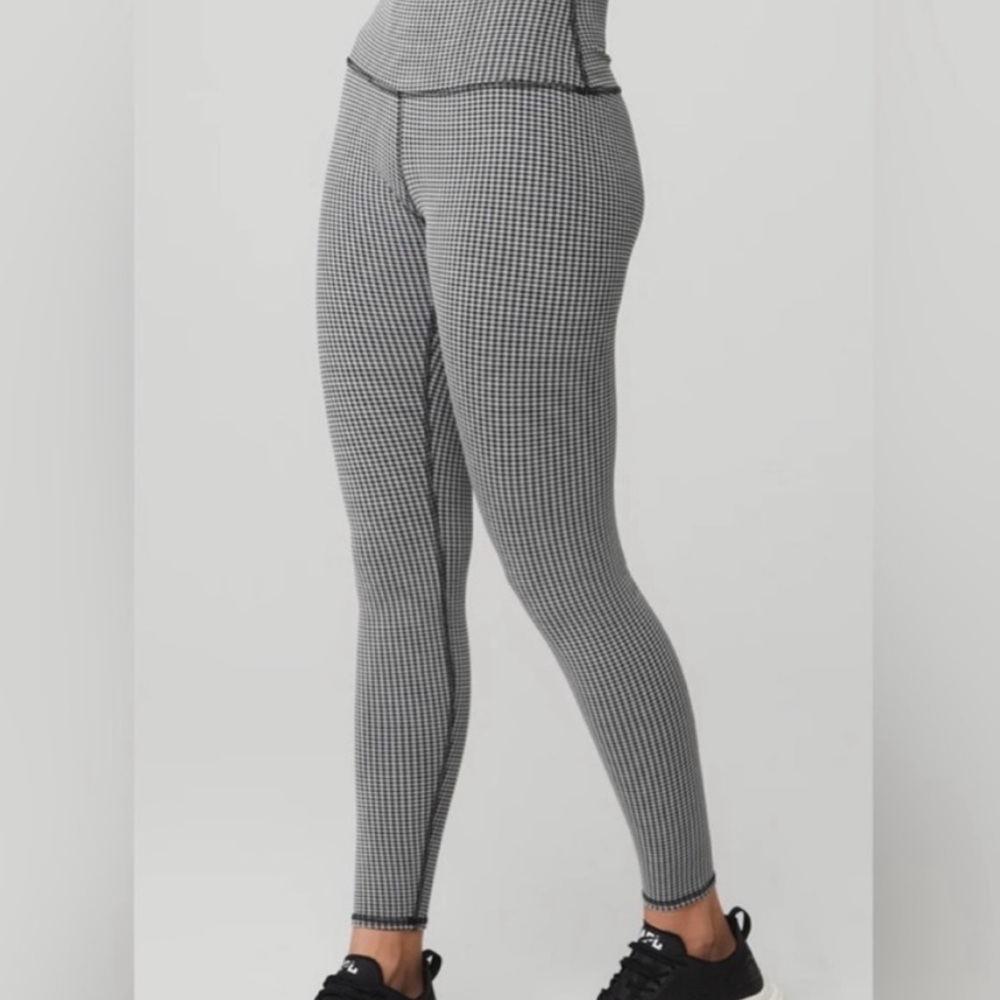 ALO Yoga Black and White Checkered Leggings